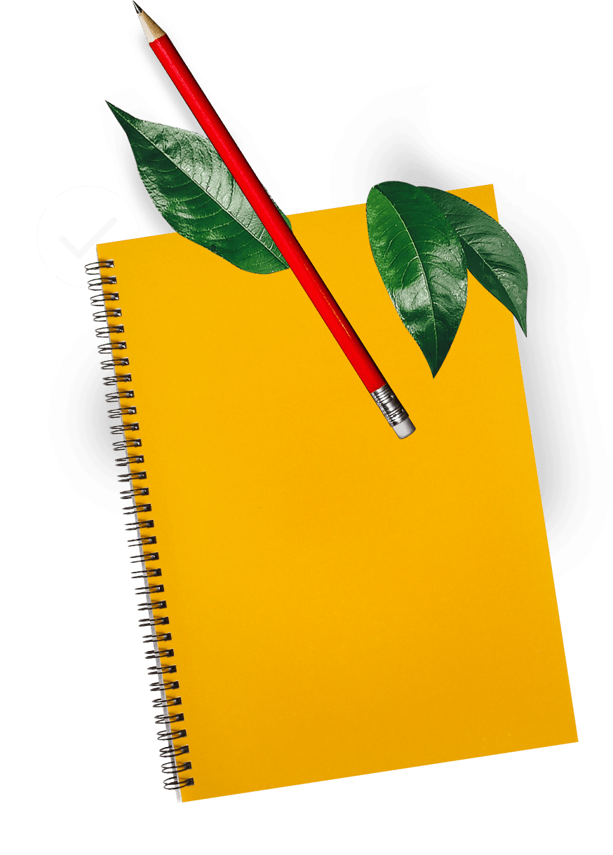 background image of a notebook and pencil